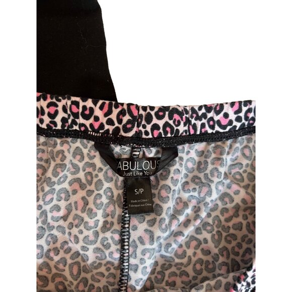 Fabulous Pajama Shorts Bundle Women's Size S Black Leopard Print Pj Bottom - Picture 3 of 3